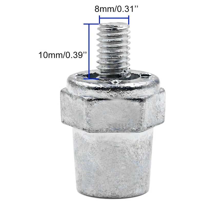 One Pair Zinc Alloy Battery Side Terminal Charging Posts Fit 8mm Positive (+) or Negative (-) Battery Cable Terminals