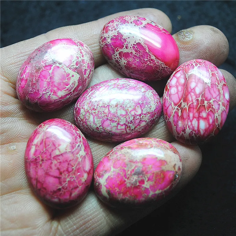 

4PCS Natural Red Imperial Jasper 22X30MM Oval Shape No Hole Loose Beads Cabs DIY Jewelry Findings ToP Selling