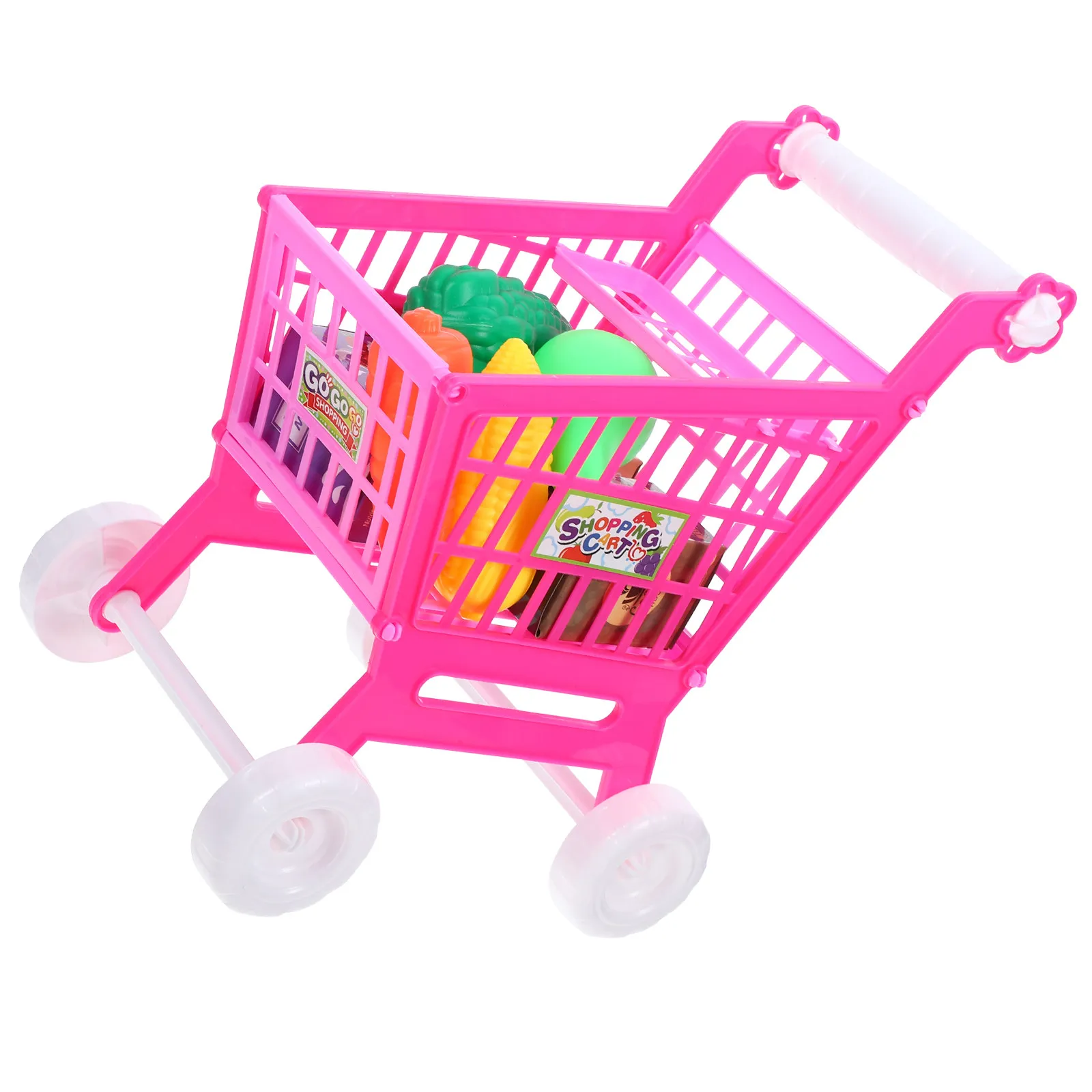 

1 шт. Мини-тележка для покупок, имитация, детская игрушка для игры в дочки-матери, стеллаж для хранения, развивающая ролевая игра для развития навыков самостоятельности