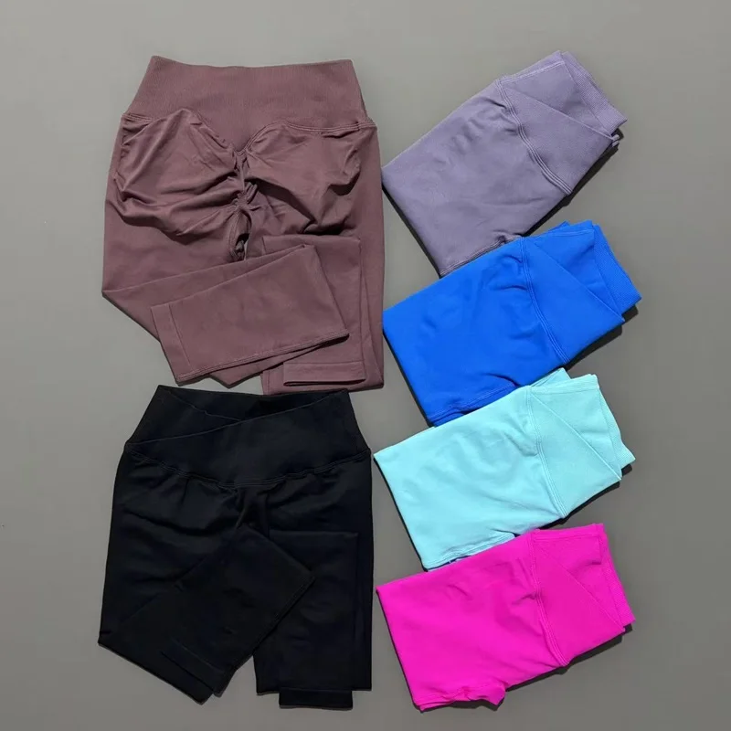 HISTELLO Vision Leggings Df Dupe Nahtlose Sport-Yoga-Hose, geripptes Band, Stretch, Fitness, Laufen, Fitnessstudio, Kleidung, Workout-Strumpfhose