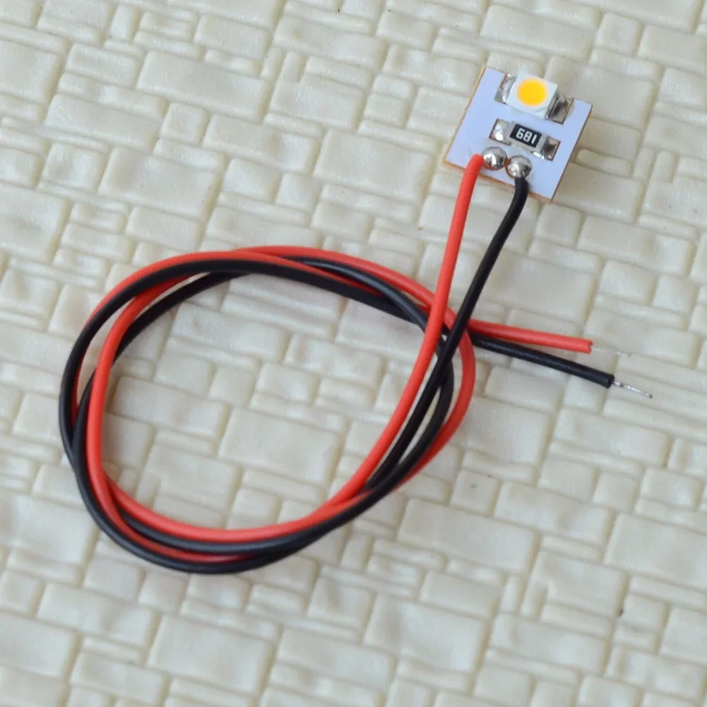 

Совершенно новые светодиодные фонари, предварительно подключенные лампы и фонари, детали модели OO, масштаб, теплый белый цвет с проводами, 12 шт., 12 В постоянного тока, 12 В, светодиод