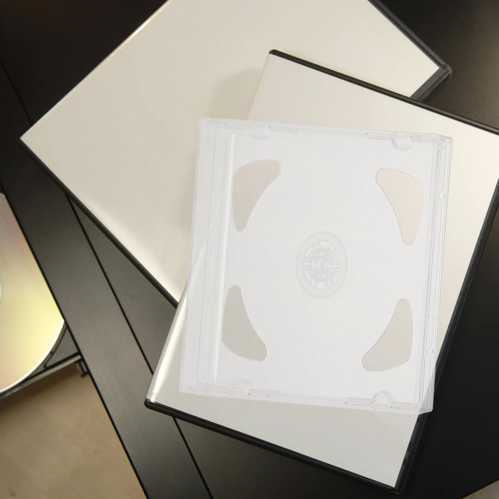 

6pcs CD Cases Clear Jewel Display Boxes Double Disc Storage Home Office Plastic Holders Protection Replacement