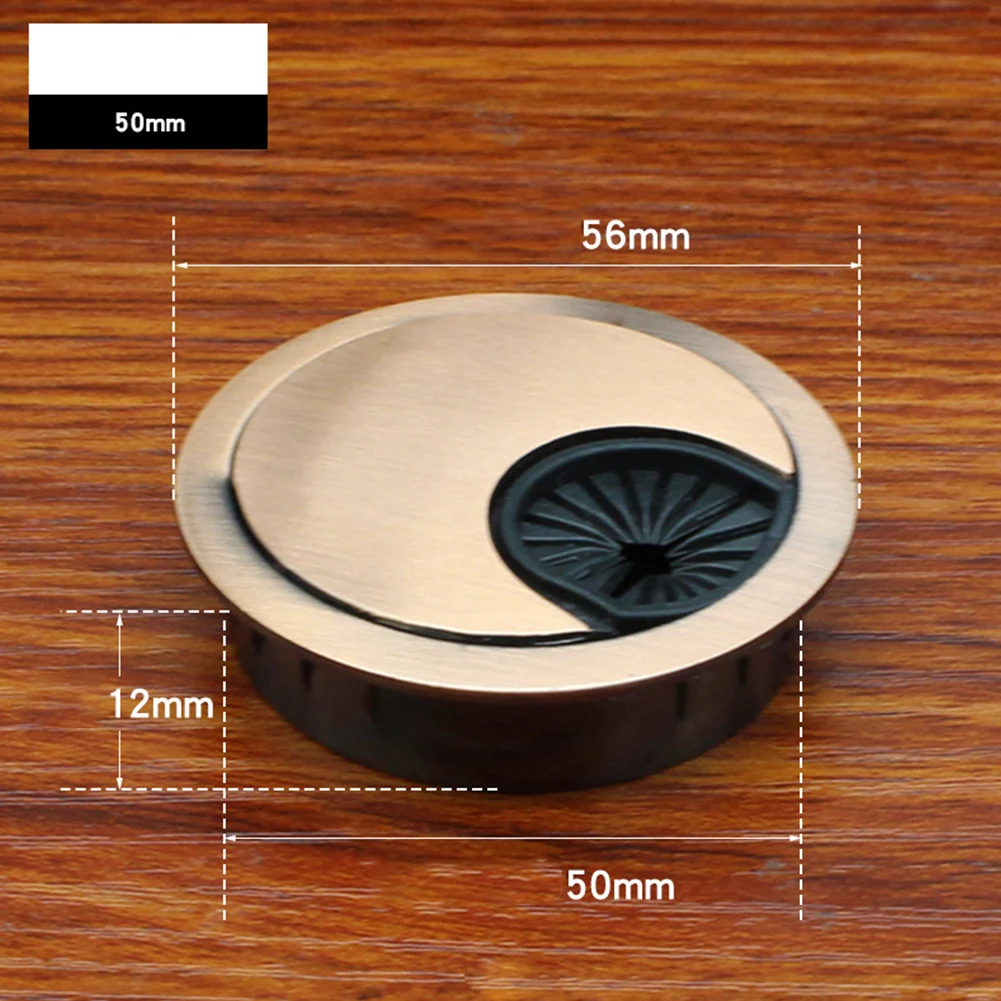 Capa de cabo de mesa de mesa com ilhó de metal, material durável de liga de zinco, design inovador para uma organização eficiente de cabos