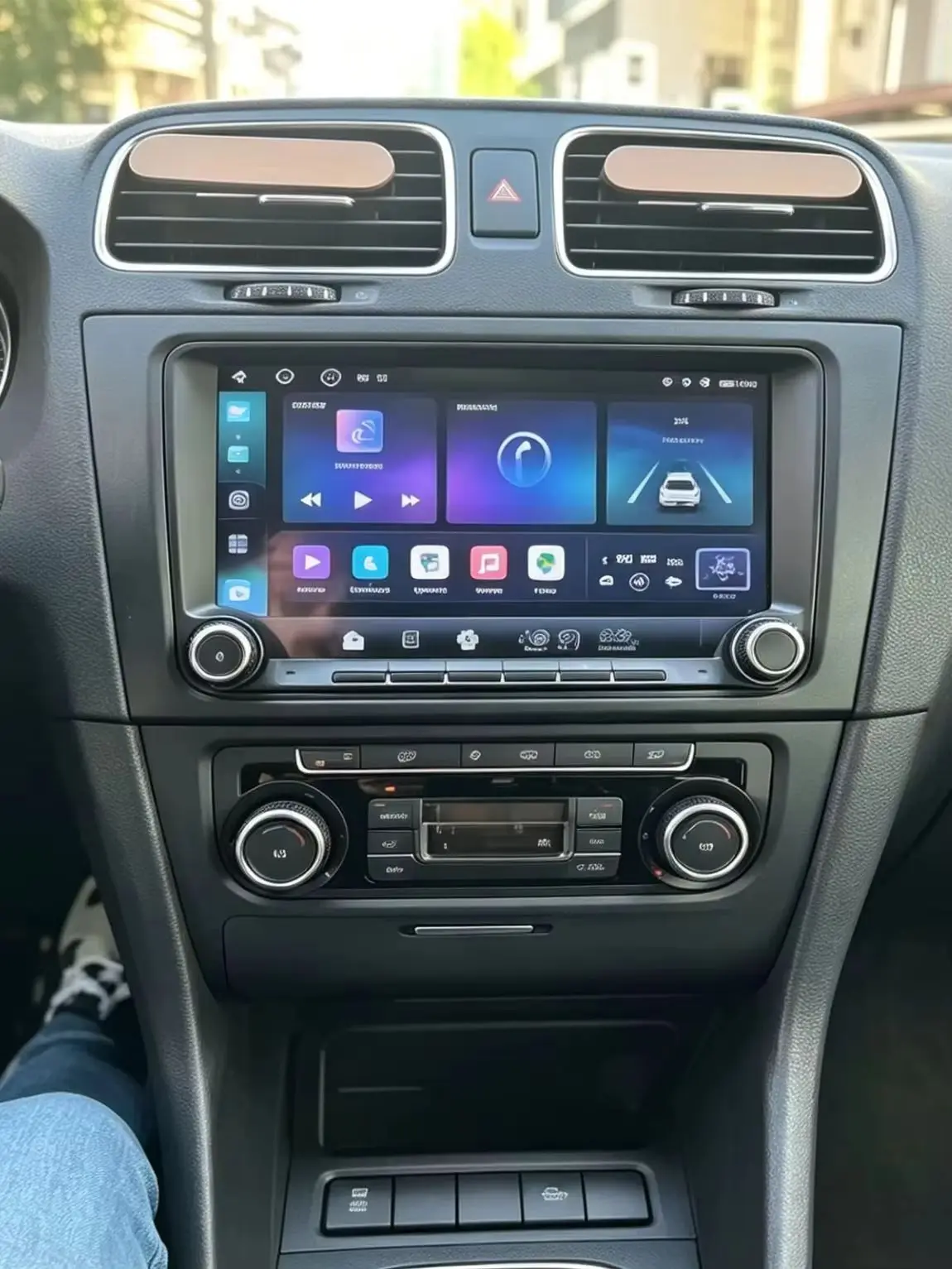 Essgoo 9 Zoll Android15 4GB 64G für Skoda Seat Vw Passat B6 B7 Golf 5 6 Polo Tiguan T5 Touran Jetta Autoradio kabelloses Carplay Android Auto Gps Navi Rds Fm WLAN Bluetooth KI Stimme Mirror Link Swc
