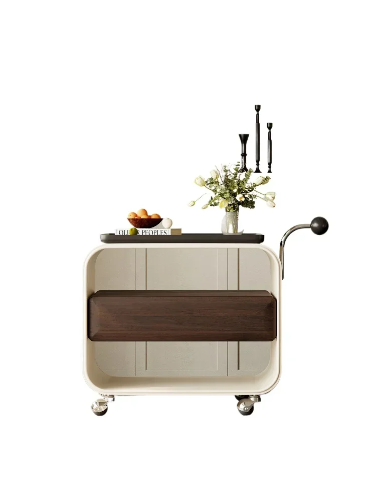 

Wabi Sand Wind Movable Sofa Side Cart French Creative Living Room Small Coffee Table