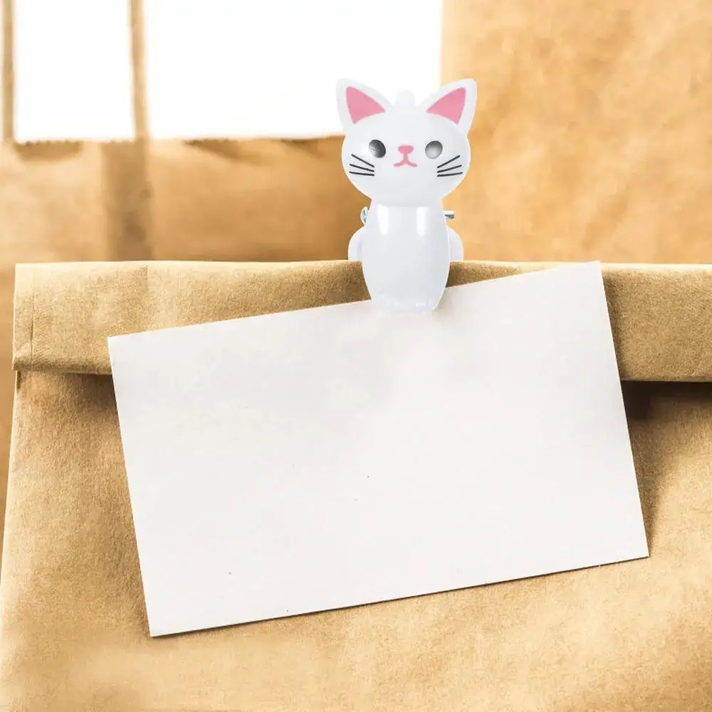 Cat Shape Food Sealing Bag Clips Plastic Hanging Clothes Sock Clamps Office Desk Clip Photo Message Snack Storage Clamps