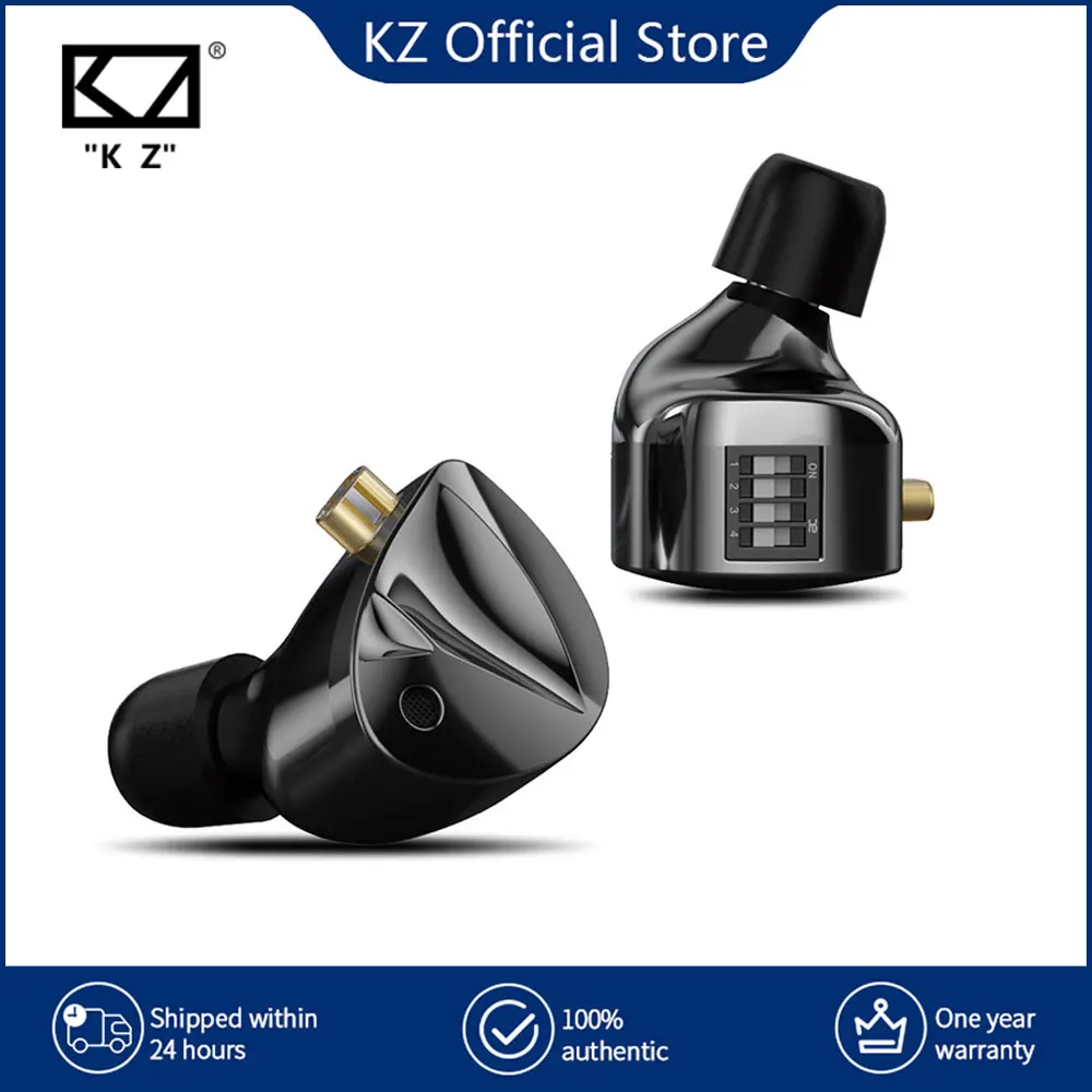 KZ DFi D-Fi Wired Best In Ear IEMs HiFi Earphones 4 Level Tuning Switches Innovative Precise Method Dynamic Headphone Monitor