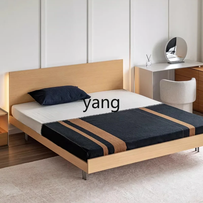 

LH double bed log wind solid wood tatami single row skeleton bed frame