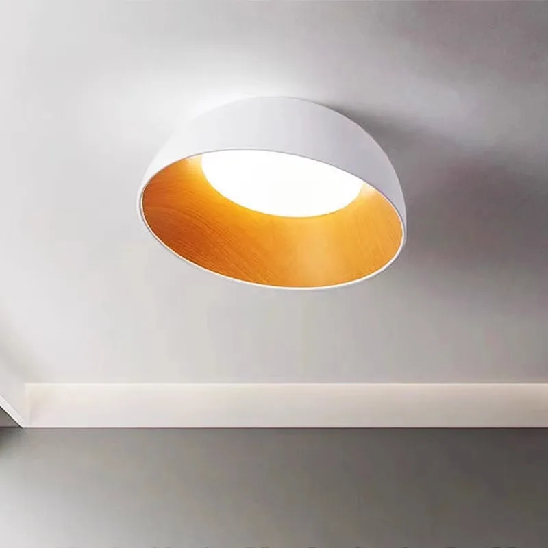 Plafoniere a LED nordiche creative per sala da pranzo, studio, camera da letto, lampada da soffitto, venature del legno bianco nero, apparecchio di illuminazione per decorazioni per la casa