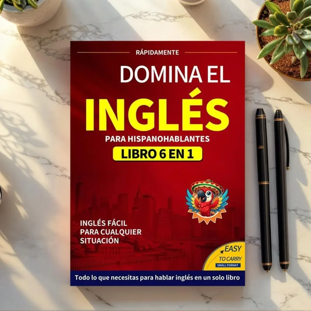 Libros en inglés para principiantes, edición en español 6 en 1, cuaderno de ejercicios en inglés, diccionario fácil para aprender idiomas, suministros de estudio para lectura