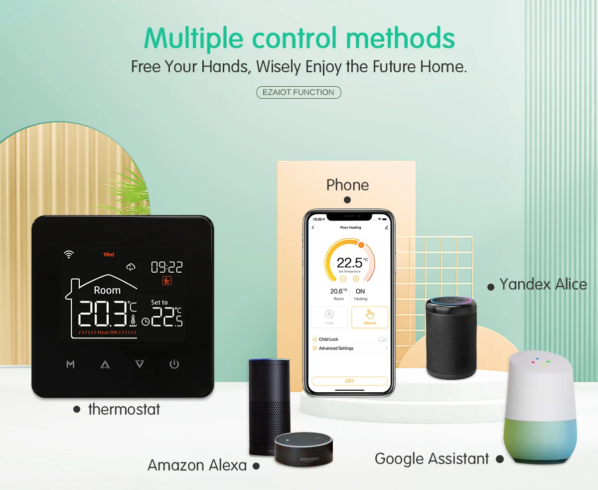 Tuya WiFi Smart Thermostat, Ferngesteuerter Temperaturregler, Sprachsteuerung für Google Home, Alexa, Alice, 16A Elektrische Fußbodenheizung, 3A Wasserheizung, Gasboiler-Thermostat – Detail 10