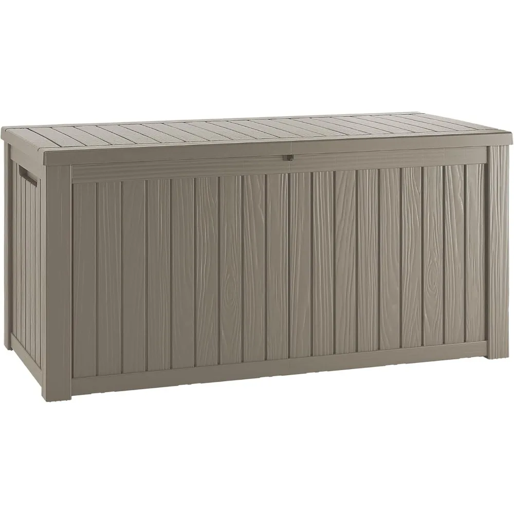 

200 gallon lockable resin deck box, waterproof and UV resistant outdoor storage box, used for outdoor buffer storage
