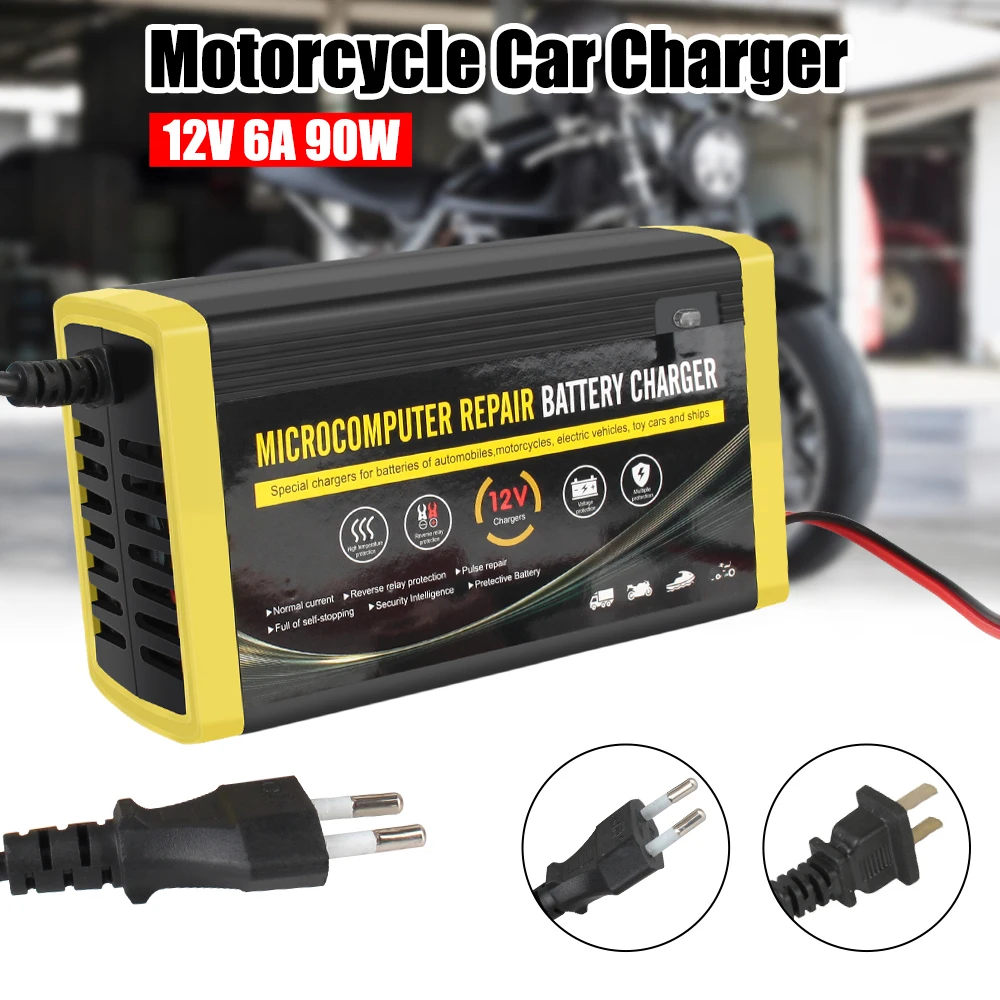 Quick Charge 12V 6A Power Pulse Repair Car Auto Battery Charger Smart Truck Motorcycle Car Charger Wet Dry Lead Acid Gel Charger