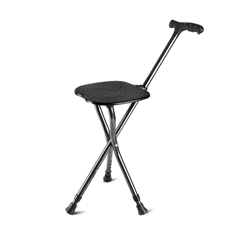 

Multifunctional aluminum alloy cane stool cane chair old man with chair automatic folding