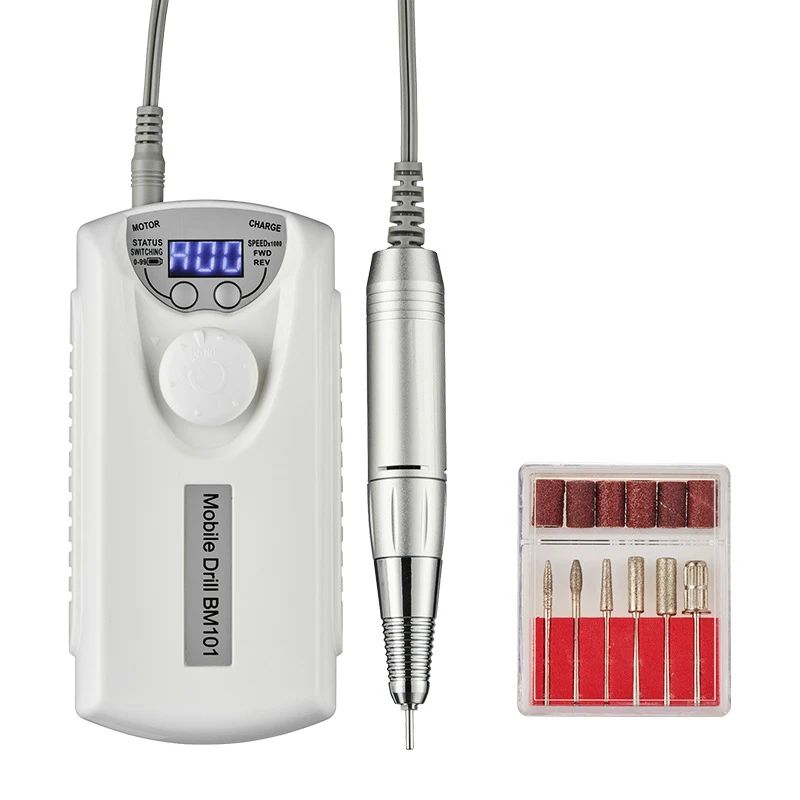 ที่กรอเล็บไร้สายสำหรับหัวเจียรเล็บเสียงรบกวนต่ำแบบชาร์จไฟได้ kikir Kuku elektrik เครื่องเป่าเล็บ30000รอบต่อนาที