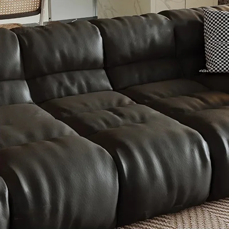 Puff Skórzana Sofa Sypialnie Wygodna Rozkładana Luksusowa Designerska Leniwa Sofa Nowoczesna Minimalistyczna Sofy Do Salonu Meble Domowe