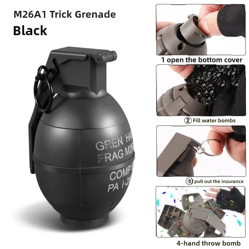

2PCS Spring Powered Impact Grenades Tactical Plastic M67 Hand Grenades Toys Model for Airsoft Paintball CS Game Role Play Prop