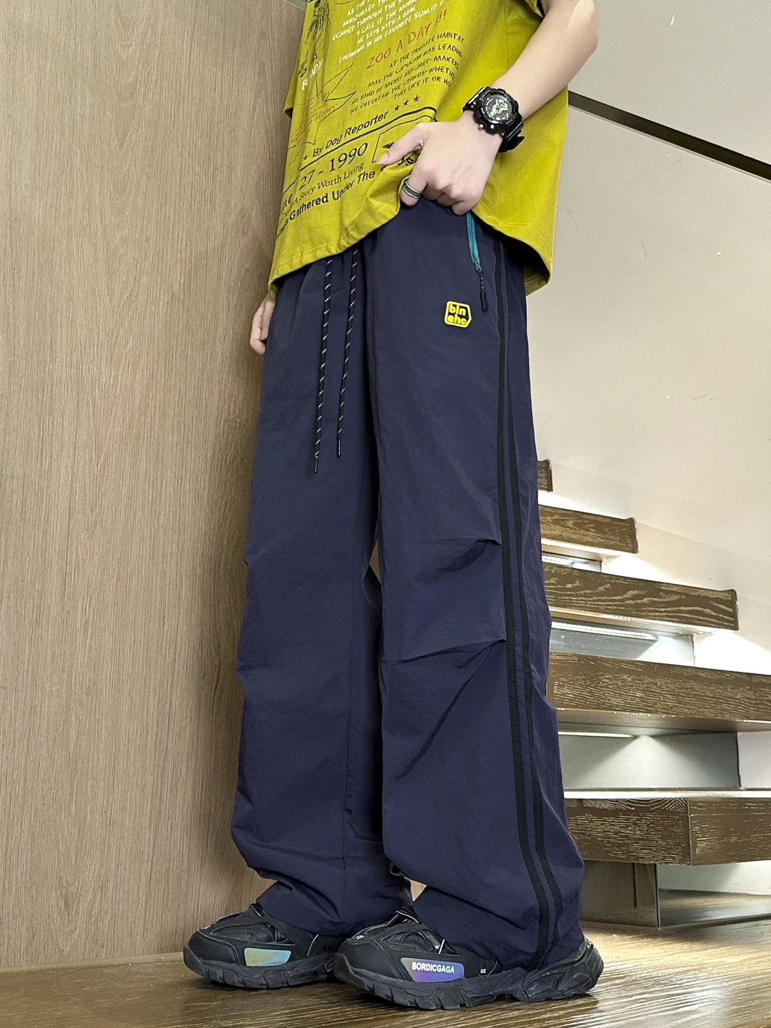 

Тонкие летние брюки из ледяного шелка с прямыми штанинами Qui Dry, спортивные вещи для мальчиков, учащихся средней школы, подростков, повседневные длинные брюки