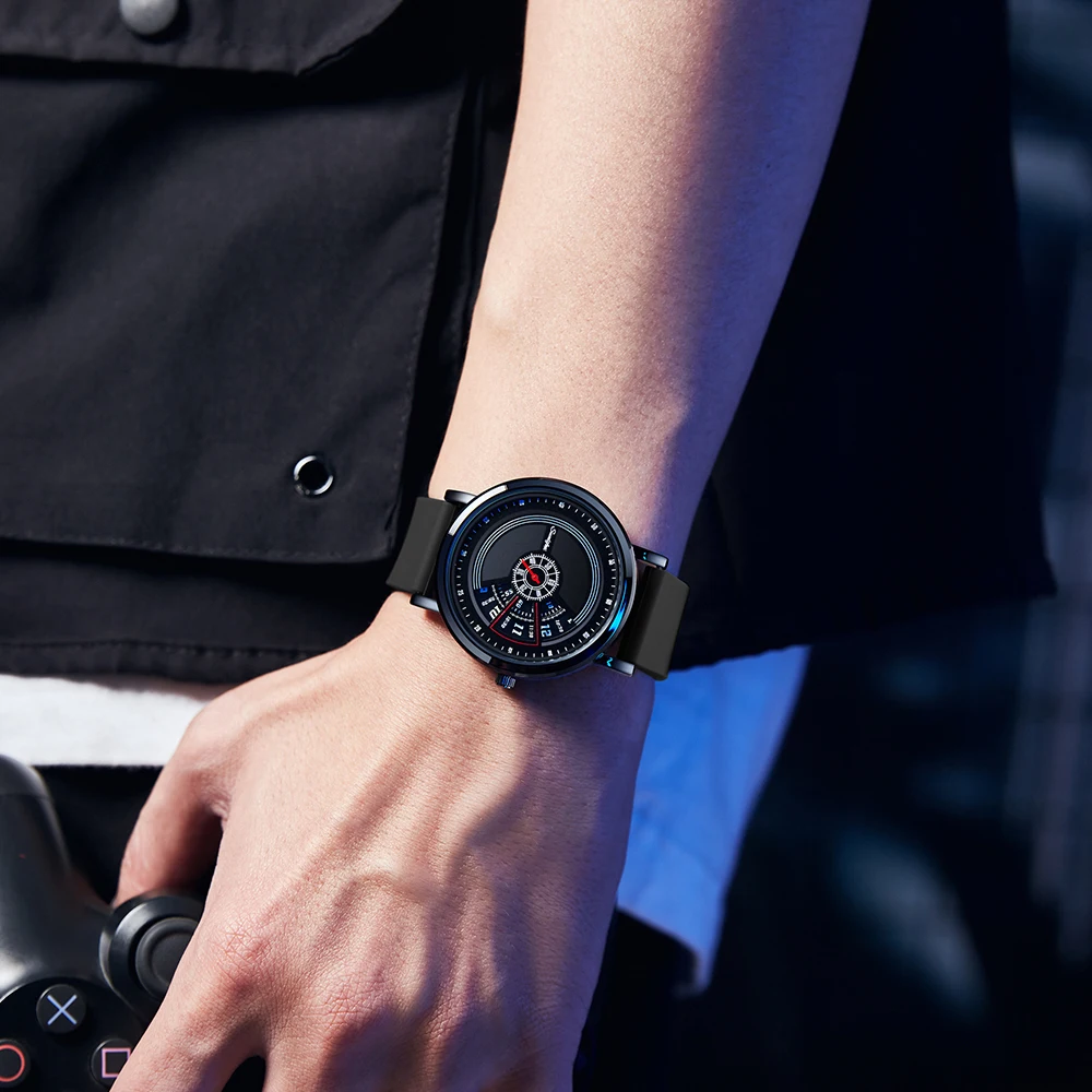 Orologio da uomo Sunlifex 3172 Data Orologio originale con cinturino in silicone alla moda casual