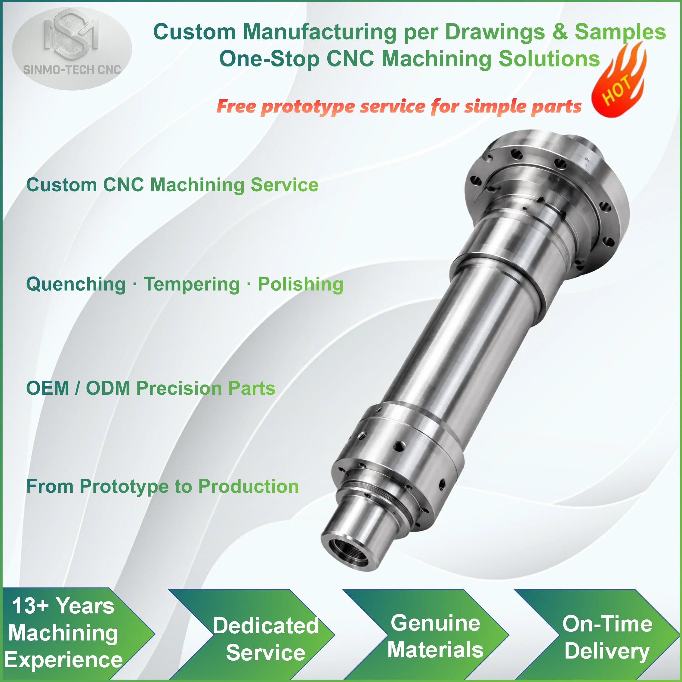 CNC Machined Parts 40Cr Alloy Steel Custom Precision Machining Hardened Tempered Shaft Flange Bushing Automotive Industrial OEM