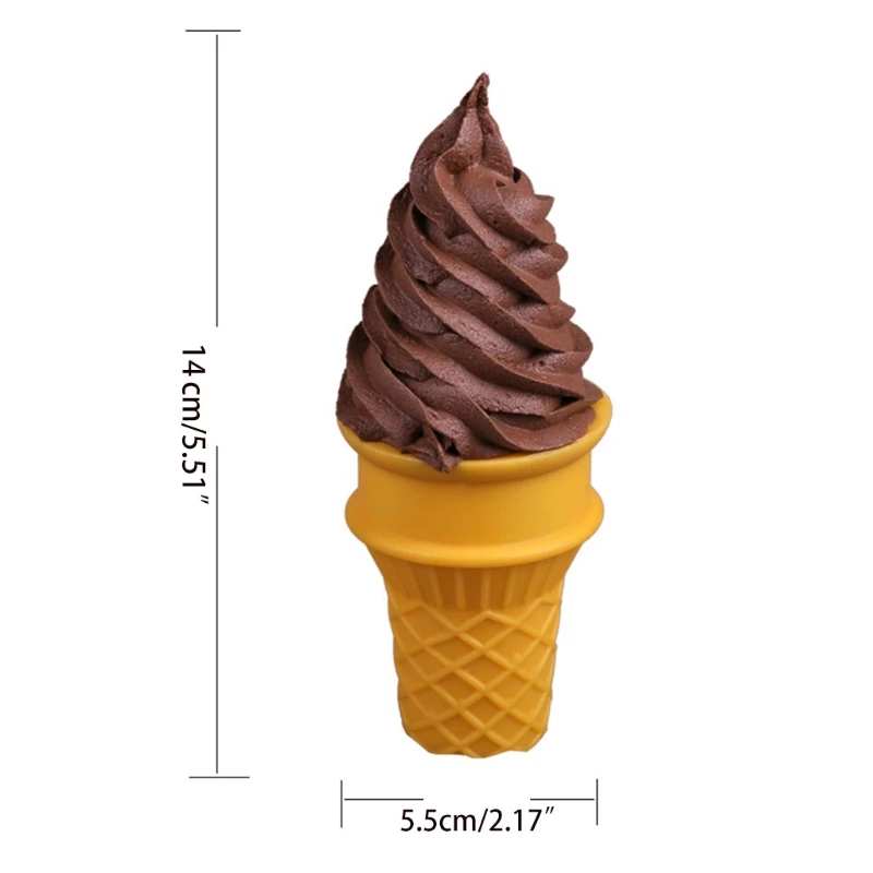 Simulation Ice Cream Model Realistic Artificial Ice Cream Cone Fake Food Dessert Shop Window Display Model Photo Props Kids Toy