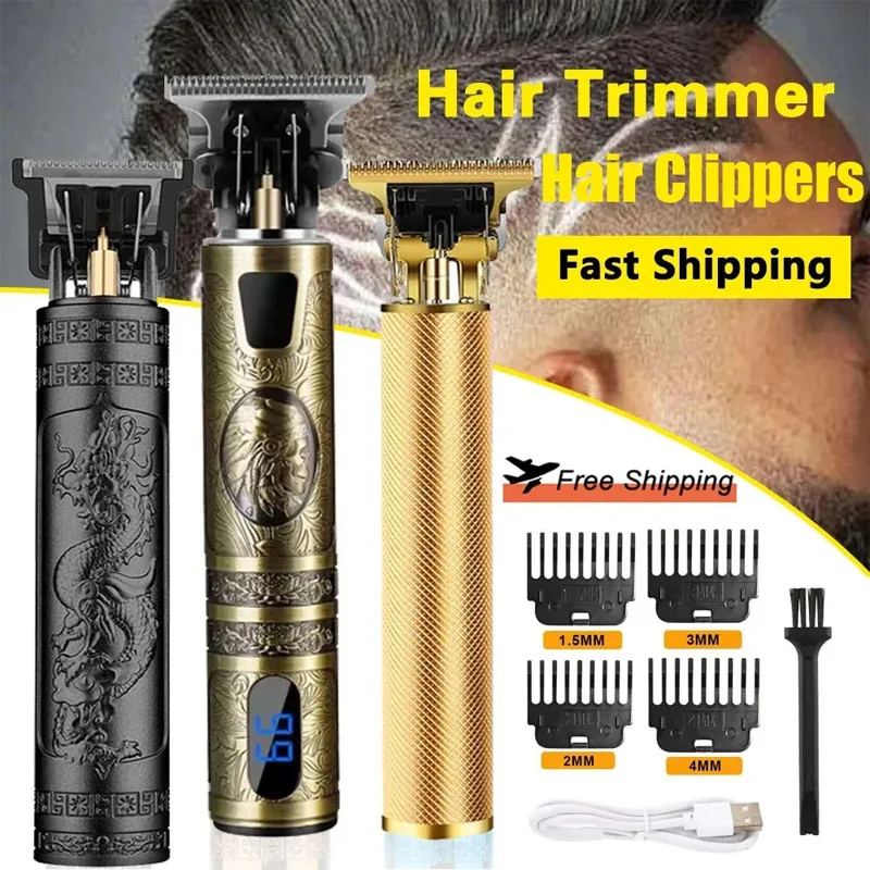 2023 New Vintage T9 Hair Cutting Machine Men's Electric Shaver Rechargeable Hair Trimmer Beard Clipper Barber Hair Cut Hot Sale