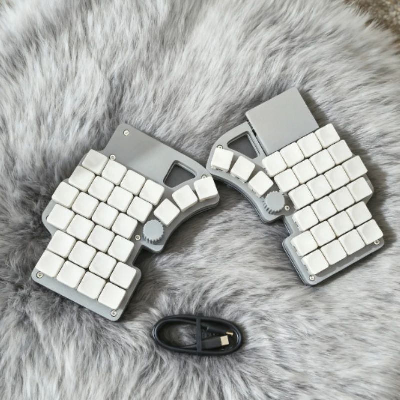 Dilemma Max Split Keyboard 4X6 Procyon Square'sTouchpad Hot Swappable MX Wired VIA/Knob Support Custom Mechanical Game Keyboard