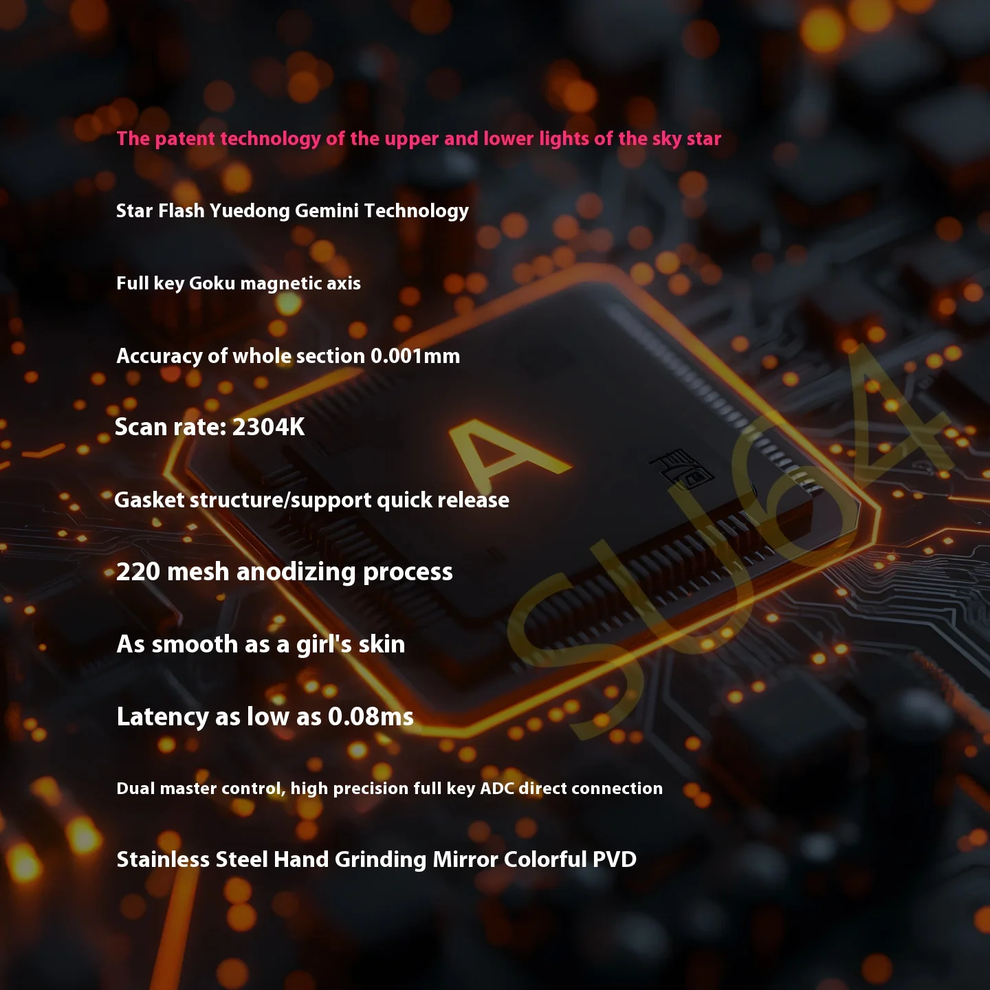 Original Everglide SU64 PCB Support Rapid Trigger RT 0.001MM SOCD DKS MT ADC Drict Connection 2304khz Scan Rate GH60 Layout PCB