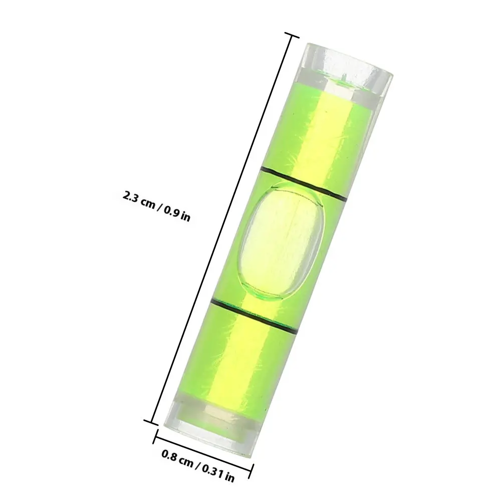 50Pcs Small Mini Cylindrical Bubble Spirit Level 8x23mm Plastic Horizontal Level Vials Precision Measuring Instrument for Wall