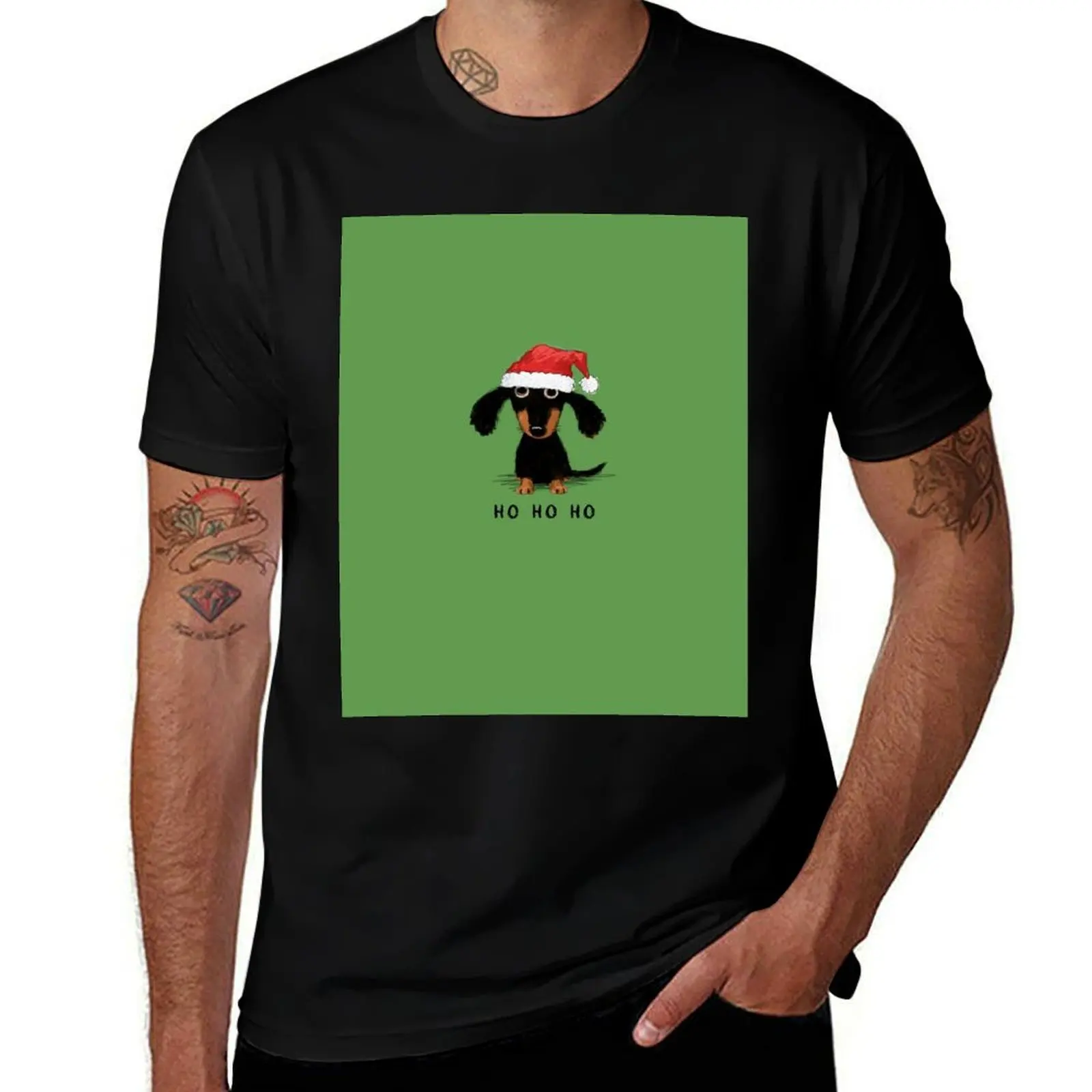 

Santa Dachshund Funny Wiener Dog Christmas T-Shirt graphic tee shirt cheap stuff Men's clothing
