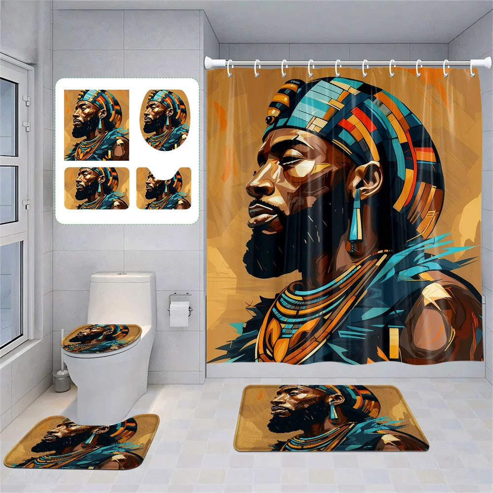 

Шторы для дома и душа, декоративные водонепроницаемые тканевые Нескользящие коврики для ванной, абсорбирующие современные занавески в скандинавском стиле, для Египта, Фараона