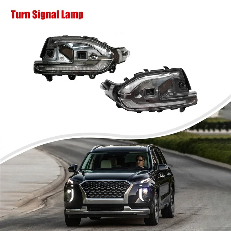 Car Outside Door Mirror Lamp LH RH 2P Set Turn Signal Lamp for Hyundai Palisade 2020-2021 87614S8000 87624S8000