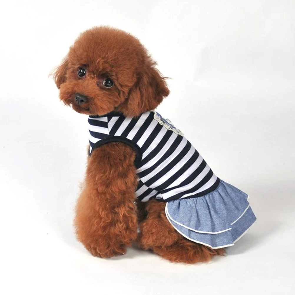 

Stylish Skirt Vest Shirts For Outdoor Walking Jogging Fashion Lace Decor Comfortable Easy On Size Summer Clothes Pet