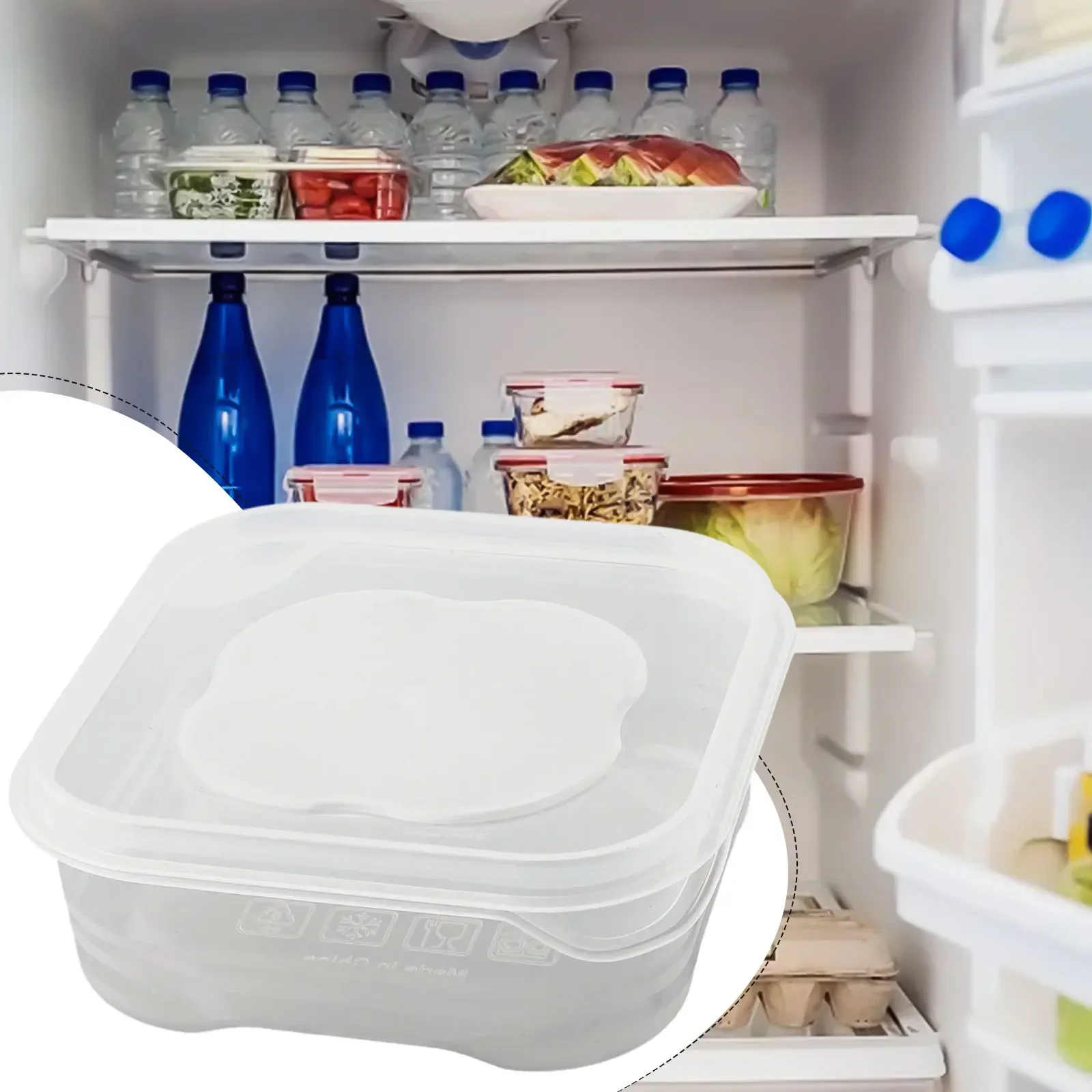 1Pc Refrigerator GrrrttttyyyyFood Storage Box Portable Kitchen Meat Sealed Fresh-keeping Box Fridge Kitchen Organizer Containers