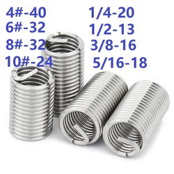 British American Standard 304 Stainless Steel Helicoil Thread Repair Insert Coiled Wire Helical Screw Sleeve 3/8” 5/16”  1/4”