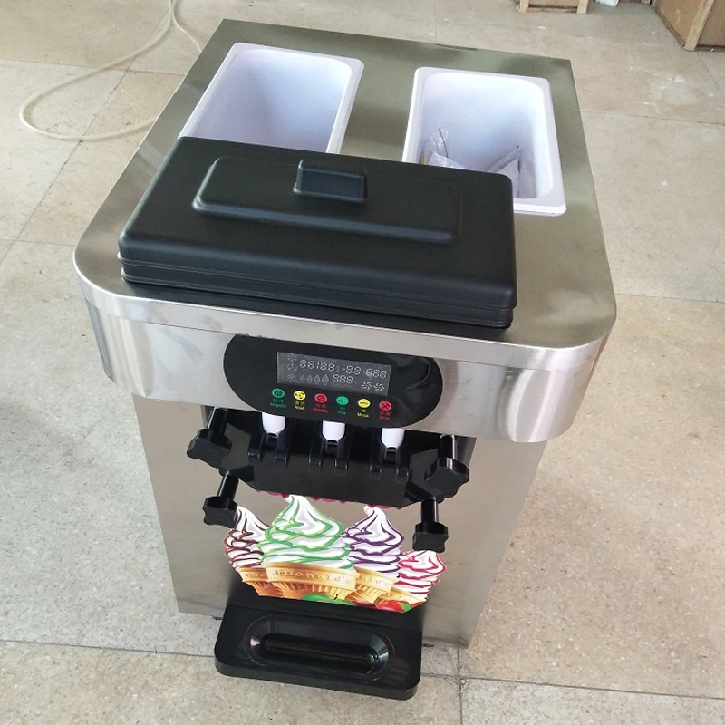 

220V/50HZ Desktop Soft Ice Cream Machine Frozen Yogurt Machine 18L/H Commercial