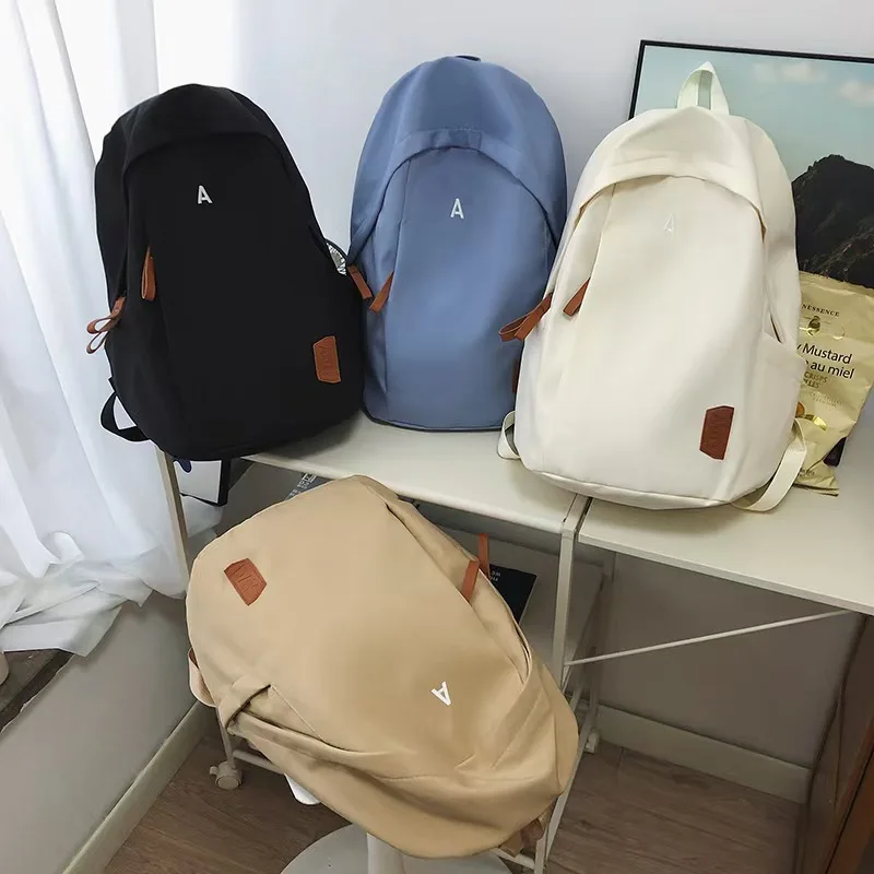 Couples Nylon Backpack Black Blue Khaki White Waterproof Travel Bag Bookbag Japanese Casual Versatile Shoulder Bags Computer Bag