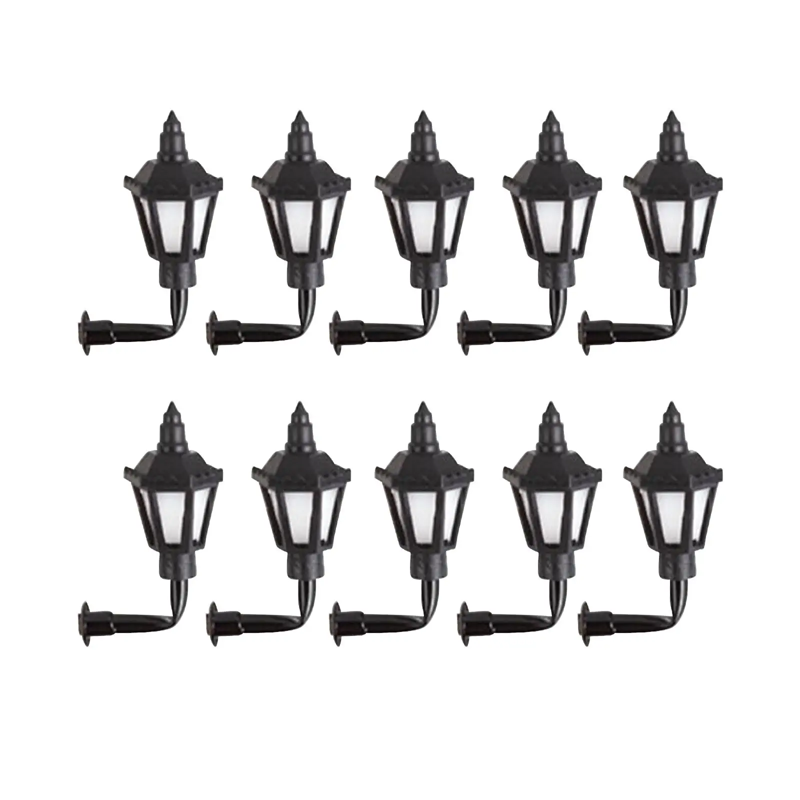 Mini lampadaire l'inventaire, modèle de lampes de chemin de fer, accessoire de jouet, 1:87, 10 pièces