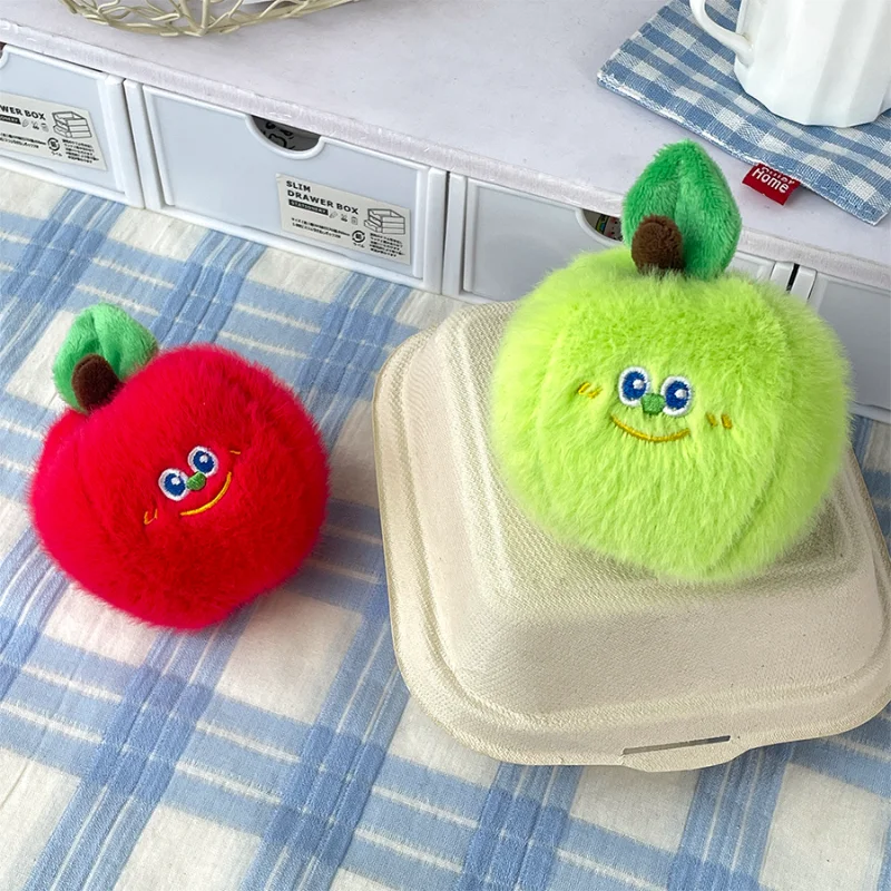 Porte-clés pomme créatif de poupée de dessin animé de fruits mignons, pendentif de sac d'école Durian, décorations alimentaires, ornements de Couple, cadeaux d'anniversaire
