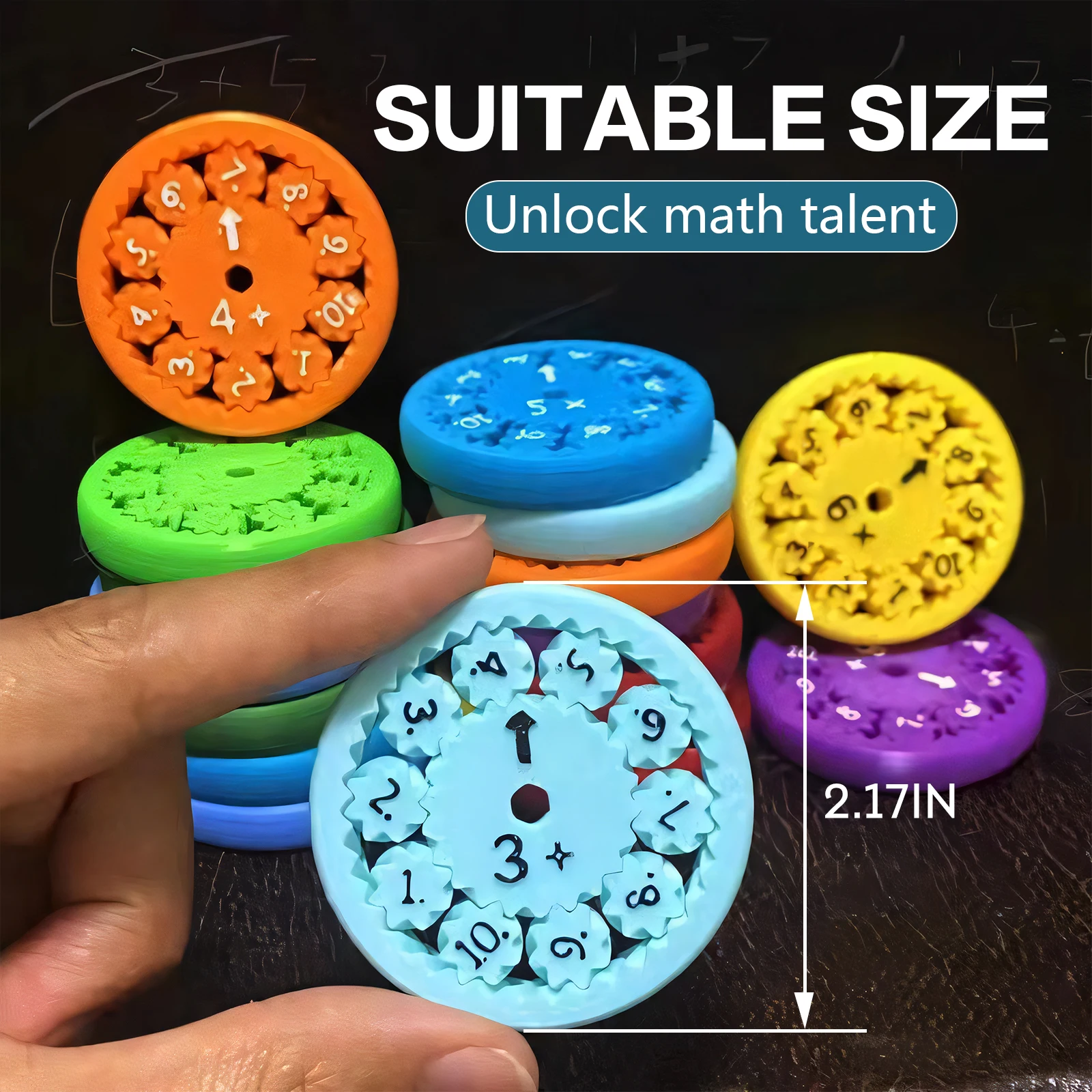 Math Fidget Spinners Set - Educational Math Fact Spinners for Interactive Multiplication & Division Practice