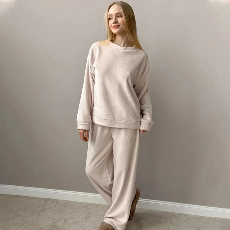 taruxy-girocollo-pantaloni-a-maniche-lunghe-pigiama-set-pigiama-di-flanella-femminile-abbigliamento-per-la-casa-abiti-da-donna-autunno-inverno-abbigliamento-casual