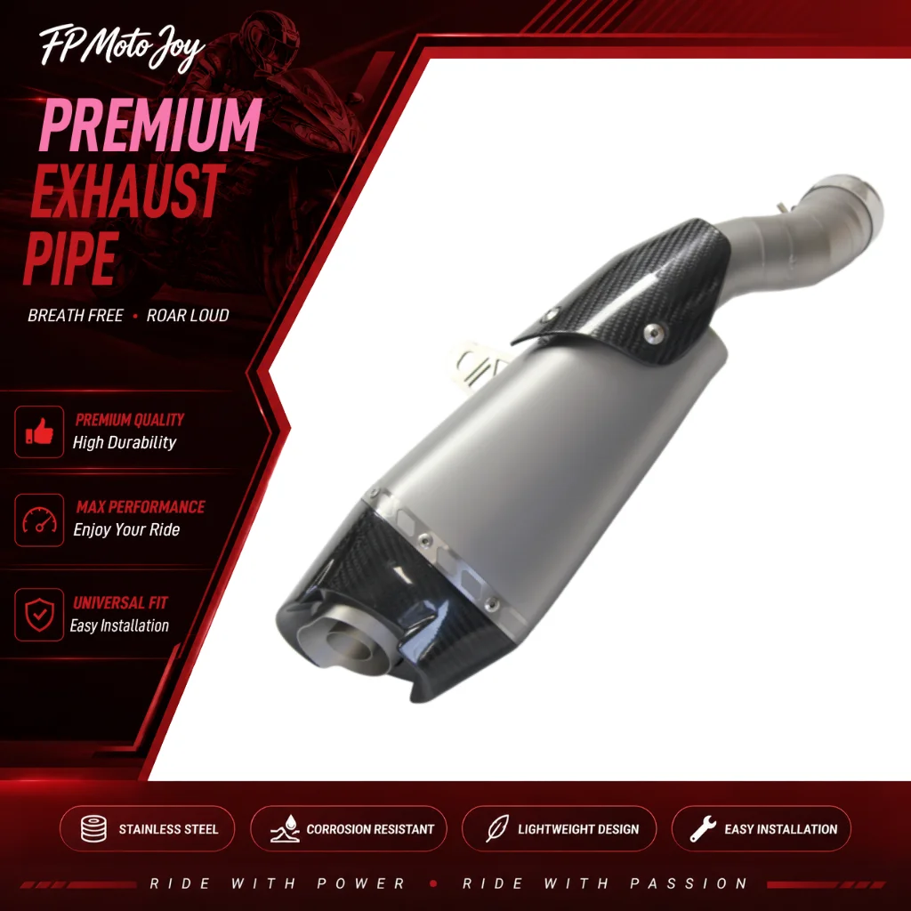 Alpha AT2 Carbon Fiber Motorcycle Exhaust Mid Pipe Muffler Full Kit For Kawasaki Z900 2017-2021 Direct Bolt-On No Modification