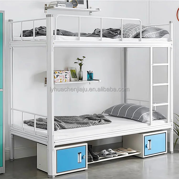 Durable Modern Steel Twin Bunk Bed with Storage Queen/King Size for School Hotel Bedroom and Apartment Use