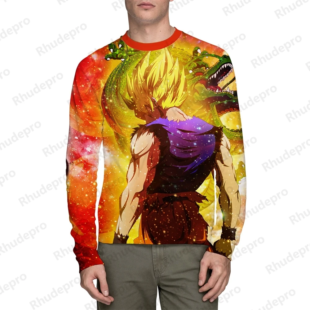 Camiseta de Dragon Ball para hombre, ropa de calle de alta calidad, regalo de Y2k, Anime Goku, camisas de estilo Harajuku, tendencia 5XL, 2024