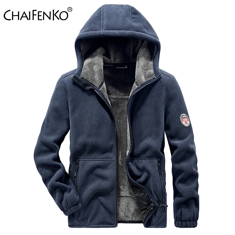 Fleece Man Winter Thickening Coats 2024 Outdoors Hooded Simplicity Solid Color Jackets New Keep Warm Leisure Windproof Man Tops