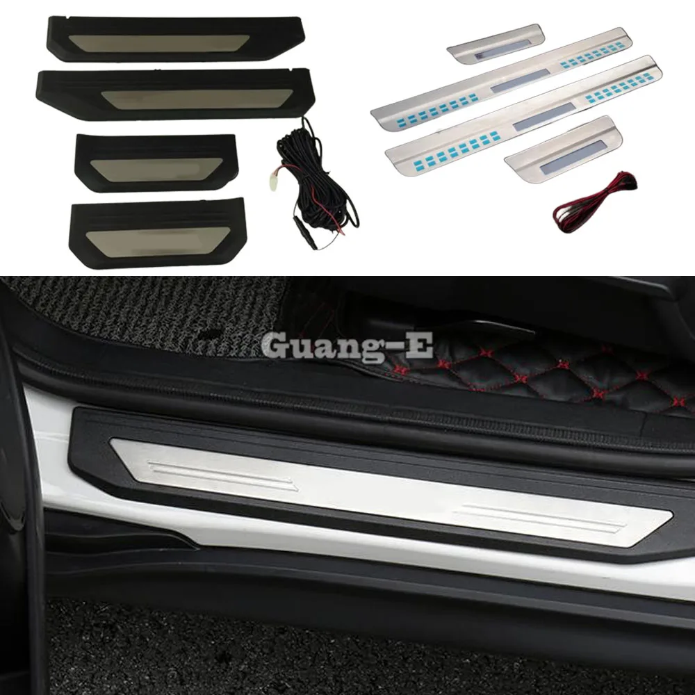 

For Honda HRV HR-V Vezel 2019 2020 2021 2022 Car Styling Pedal Door Sill Scuff Plate Stick External Led Threshold Molding 4PCs