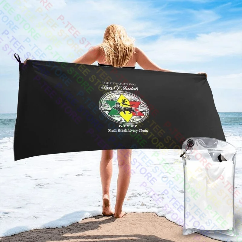 Reggae Jah Rastafari Haile Selassie Chronixx Lion Quick dry Towel Travel No Fading Beach Blanket