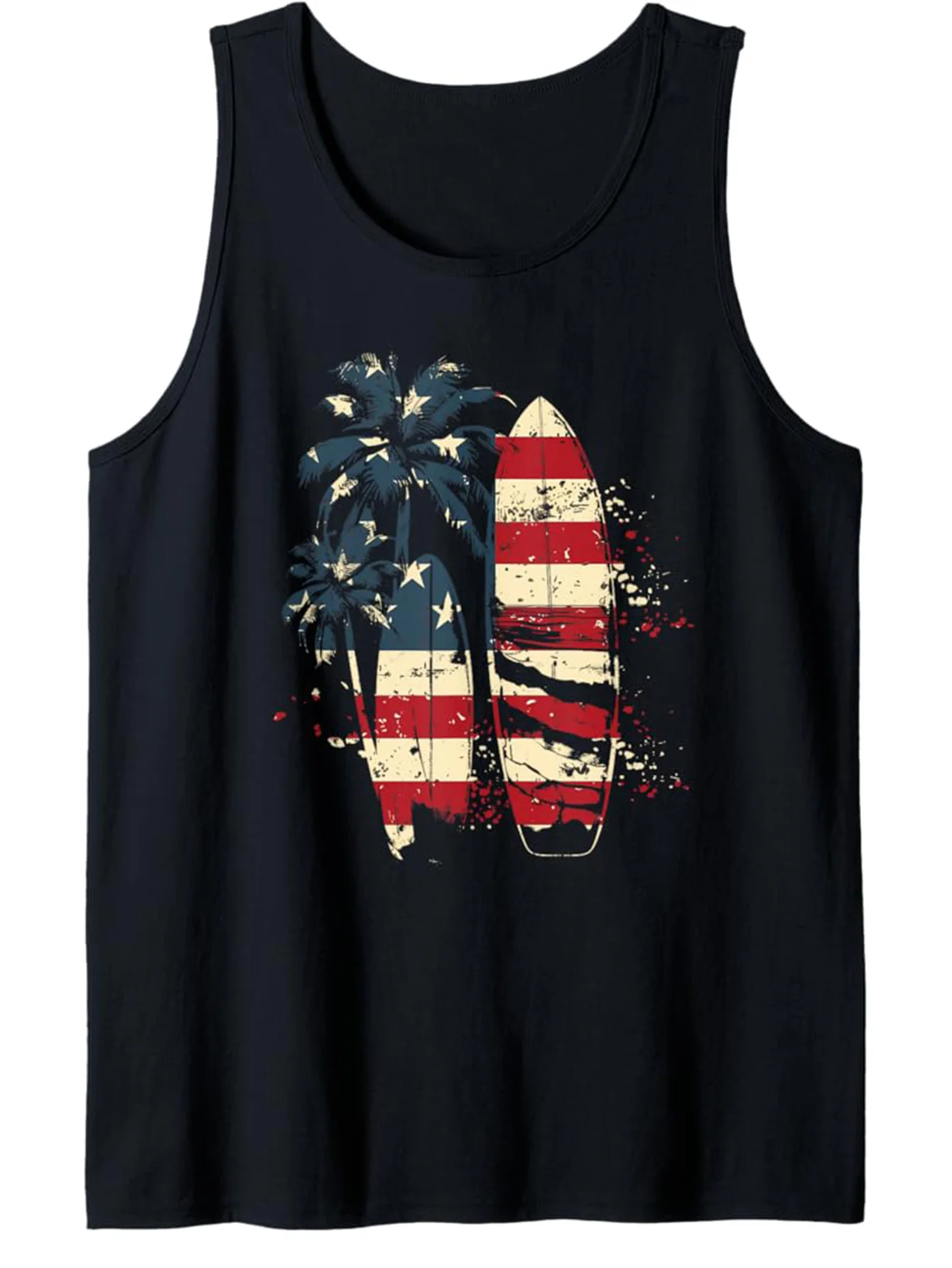 

Men's Pure Cotton Sleeveless Palm Trees Printed Round Neck Vest Top - Sports Vest Suitable for Running and Fitness Tank Top Men