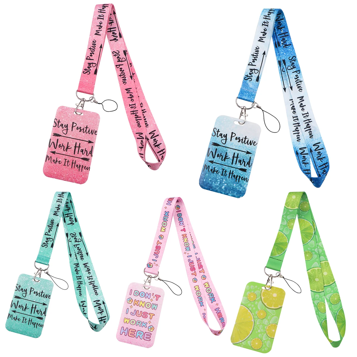 Coloful Quotations Daily Phrase Neck Strap Lanyard For Keychain Credit Card ID Holder Bag Travel Bank Bus Business Card For Fan