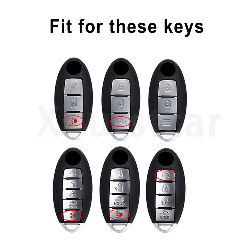 Silver Edge TPU Car Key Case Cover For Infiniti FX35 Auto Shell Fob For Nissan Versa Maxima Altima Rogue Armada Sentra Murano